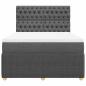 Preview: Boxspringbett mit Matratze Dunkelgrau 140x190 cm Stoff
