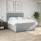 Preview: Boxspringbett mit Matratze Hellgrau 200x200 cm Stoff