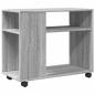 Preview: Beistelltisch mit Rollen Grau Sonoma 70x35x60 Holzwerkstoff