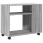 Preview: Beistelltisch mit Rollen Grau Sonoma 70x35x60 Holzwerkstoff