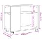 Preview: Beistelltisch mit Rollen Grau Sonoma 70x35x60 Holzwerkstoff