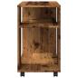 Preview: Beistelltisch mit Rollen Altholz-Optik 70x35x60cm Holzwerkstoff