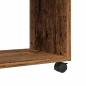 Preview: Beistelltisch mit Rollen Altholz-Optik 70x35x60cm Holzwerkstoff