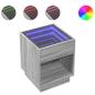 Preview: ARDEBO.de - Nachttisch mit Infinity-LED Grau Sonoma 40x40x50 cm