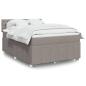 Preview: ARDEBO.de - Boxspringbett mit Matratze Taupe 140x190 cm Stoff