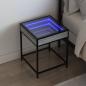 Preview: ARDEBO.de - Nachttisch mit Infinity-LED Grau Sonoma 40x40x51 cm