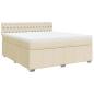 Preview: Boxspringbett mit Matratze Creme 180x200 cm Stoff