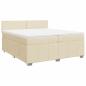 Preview: Boxspringbett mit Matratze Creme 200x200 cm Stoff