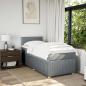 Preview: Boxspringbett mit Matratze Hellgrau 90x200 cm Stoff