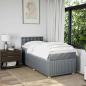Preview: Boxspringbett mit Matratze Hellgrau 90x200 cm Stoff