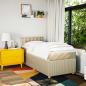 Preview: Boxspringbett mit Matratze Creme 90x200 cm Stoff