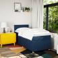 Preview: Boxspringbett mit Matratze Blau 100x200 cm Stoff