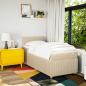 Preview: Boxspringbett mit Matratze Creme 100x200 cm Stoff
