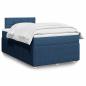 Preview: ARDEBO.de - Boxspringbett mit Matratze Blau 120x190 cm Stoff