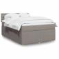 Preview: ARDEBO.de - Boxspringbett mit Matratze Taupe 140x190 cm Stoff