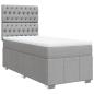 Preview: Boxspringbett mit Matratze Hellgrau 100x200 cm Stoff