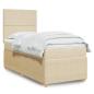 Preview: ARDEBO.de - Boxspringbett mit Matratze Creme 100x200 cm Stoff