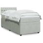 Preview: ARDEBO.de - Boxspringbett mit Matratze Hellgrau 100x200 cm Samt