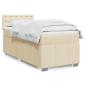Preview: ARDEBO.de - Boxspringbett mit Matratze Creme 90x200 cm Stoff