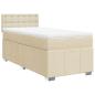 Preview: Boxspringbett mit Matratze Creme 90x200 cm Stoff