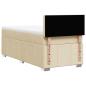 Preview: Boxspringbett mit Matratze Creme 90x200 cm Stoff