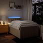 Preview: Boxspringbett mit Matratze Creme 120x200 cm Stoff