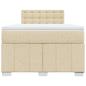 Preview: Boxspringbett mit Matratze Creme 120x200 cm Stoff