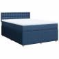 Preview: Boxspringbett mit Matratze Blau 160x200 cm Stoff