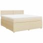 Preview: Boxspringbett mit Matratze Creme 180x200 cm Stoff