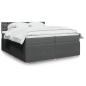 Preview: ARDEBO.de - Boxspringbett mit Matratze Dunkelgrau 200x200 cm Stoff