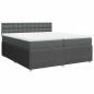 Preview: Boxspringbett mit Matratze Dunkelgrau 200x200 cm Stoff