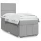 Preview: ARDEBO.de - Boxspringbett mit Matratze Hellgrau 80x200 cm Stoff
