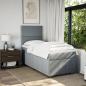 Preview: Boxspringbett mit Matratze Hellgrau 80x200 cm Stoff