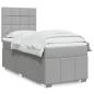 Preview: ARDEBO.de - Boxspringbett mit Matratze Hellgrau 80x200 cm Stoff