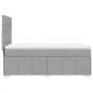 Preview: Boxspringbett mit Matratze Hellgrau 80x200 cm Stoff