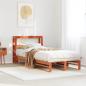 Preview: ARDEBO.de - Massivholzbett ohne Matratze Wachsbraun 100x200 Kiefernholz