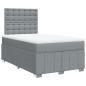 Preview: Boxspringbett mit Matratze Hellgrau 120x190 cm Stoff