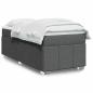 Preview: ARDEBO.de - Boxspringbett mit Matratze Dunkelgrau 100x200 cm Stoff
