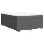 Preview: ARDEBO.de - Boxspringbett mit Matratze Dunkelgrau 140x190 cm Stoff