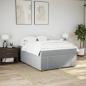 Preview: Boxspringbett mit Matratze Hellgrau 160x200 cm Stoff