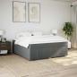 Preview: Boxspringbett mit Matratze Dunkelgrau 180x200 cm Stoff