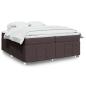 Preview: ARDEBO.de - Boxspringbett mit Matratze Dunkelbraun 200x200 cm Stoff
