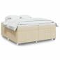 Preview: ARDEBO.de - Boxspringbett mit Matratze Creme 200x200 cm Stoff