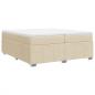 Preview: Boxspringbett mit Matratze Creme 200x200 cm Stoff