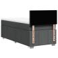 Preview: ARDEBO.de - Boxspringbett mit Matratze Dunkelgrau 100x200 cm Stoff