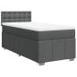 Preview: ARDEBO.de - Boxspringbett mit Matratze Dunkelgrau 100x200 cm Stoff