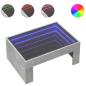 Preview: Couchtisch mit Infinity-LED Betongrau 70x50x30 cm