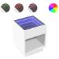 Preview: Couchtisch mit Infinity-LED Weiß 40x40x50 cm