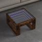 Preview: ARDEBO.de - Couchtisch mit Infinity-LED Räuchereiche 50x53x30 cm