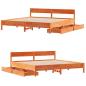 Preview: Massivholzbett ohne Matratze Wachsbraun 200x200 Kiefernholz
